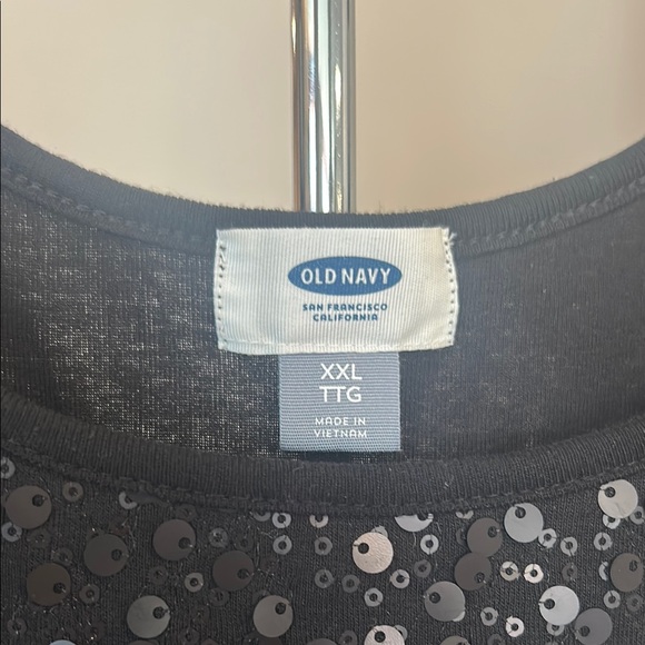 Old Navy Black Sequin Tank Top - Picture 2 of 2